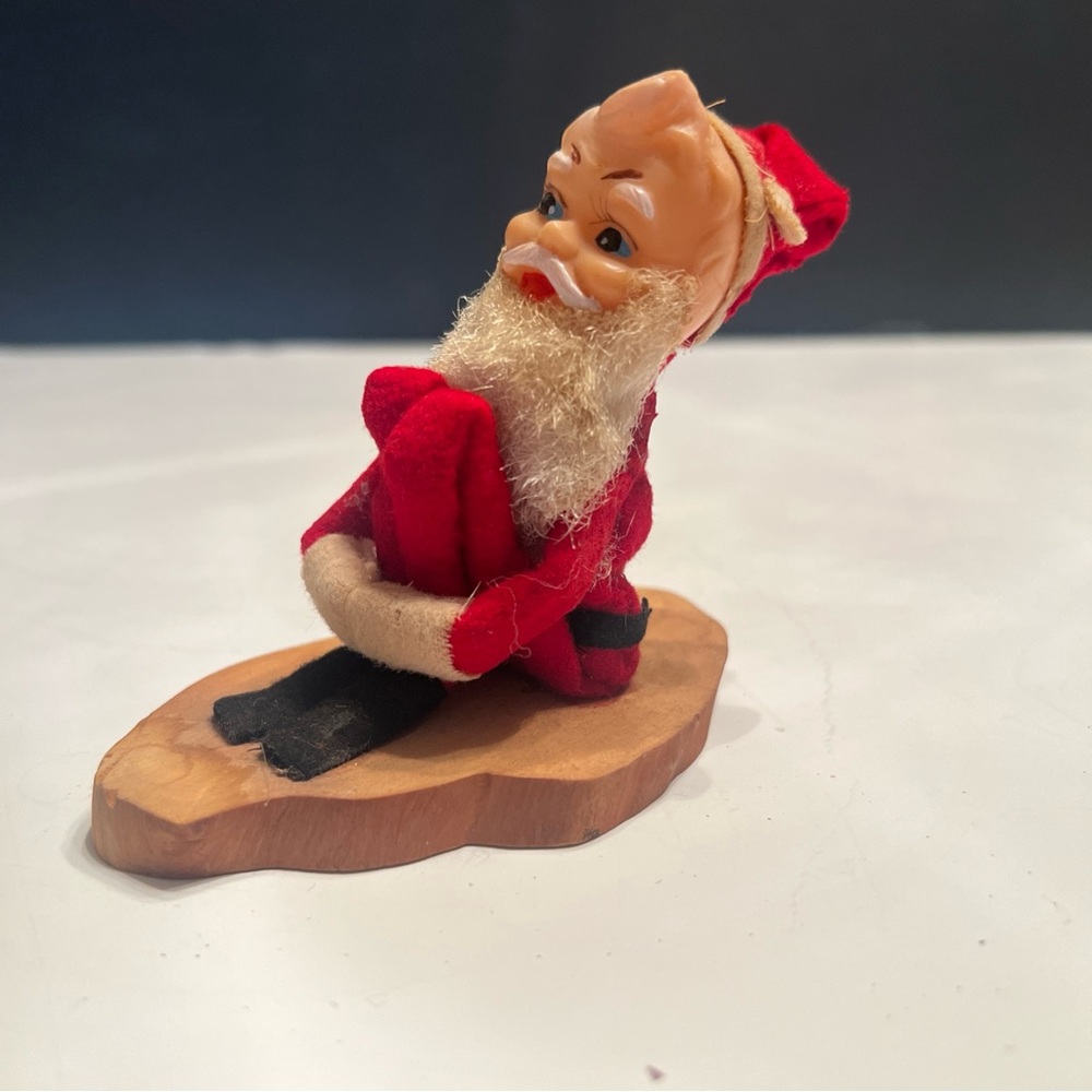 Vintage Christmas Knee Hugger Christmas Santa Claus Elf 1950s Blow Mold